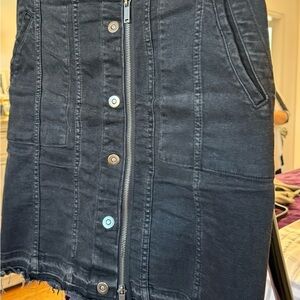 DL1961 Black Mini Skirt with Button Detail